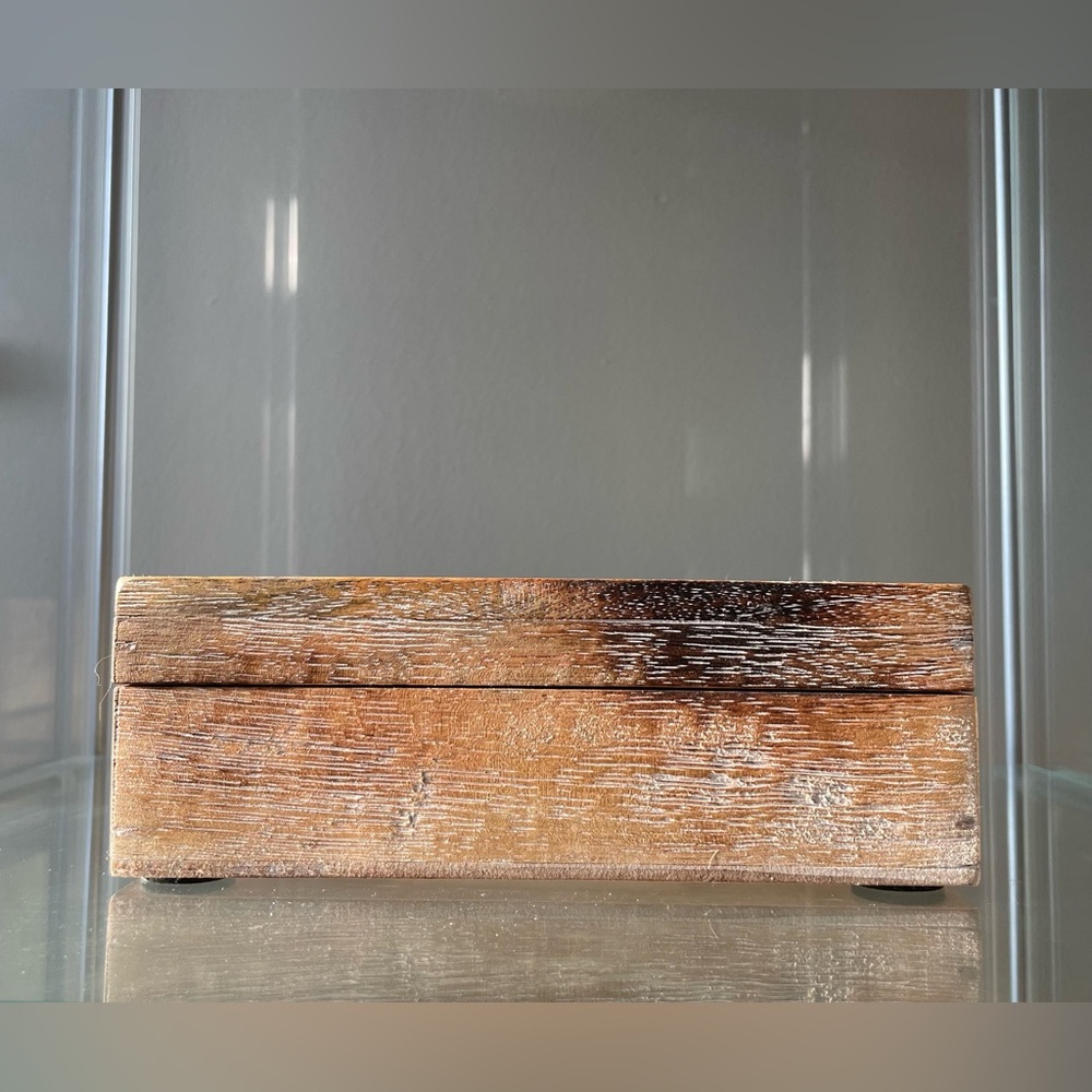 Rustic Engraved Wooden Box - Picture 4 of 13